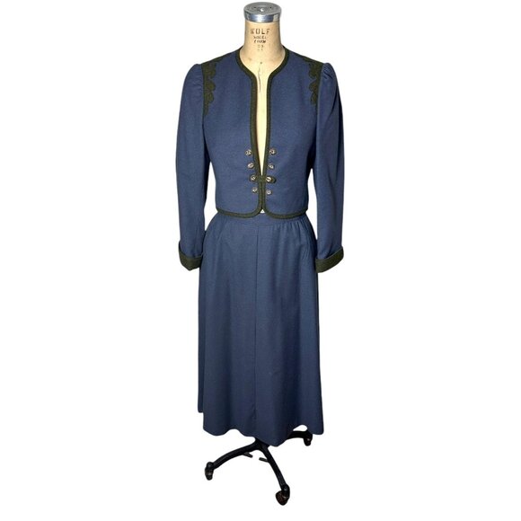 1980s Christa-Moden Salzburg wool suit in Austrian traditional style Size M - Picture 1 of 10